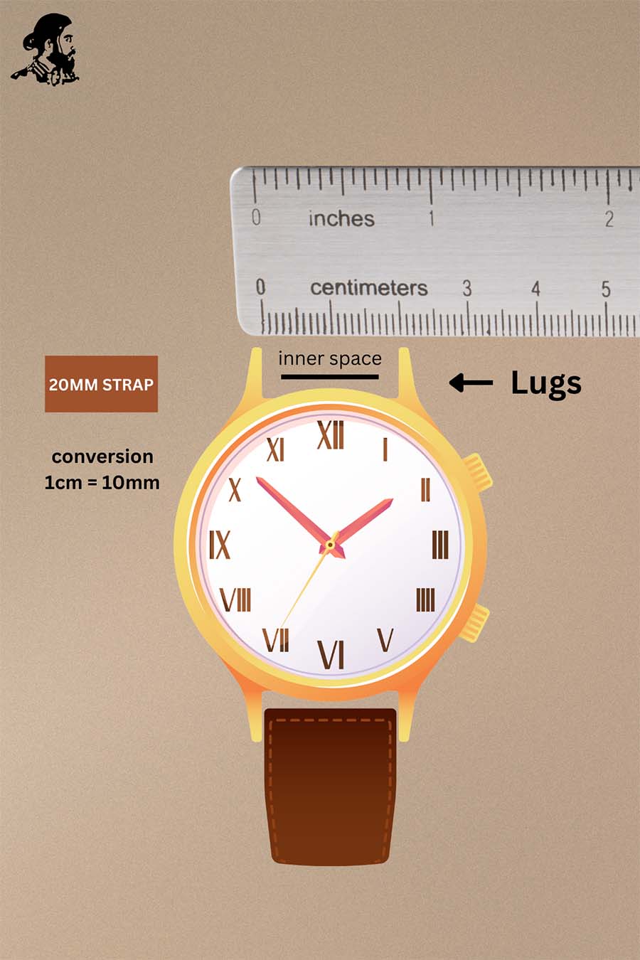 Tan Orange Leather Watch Strap  - The Hermoso