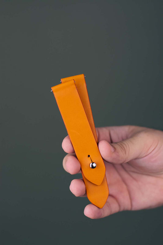 Orange Leather Watch Strap  - The Hermoso
