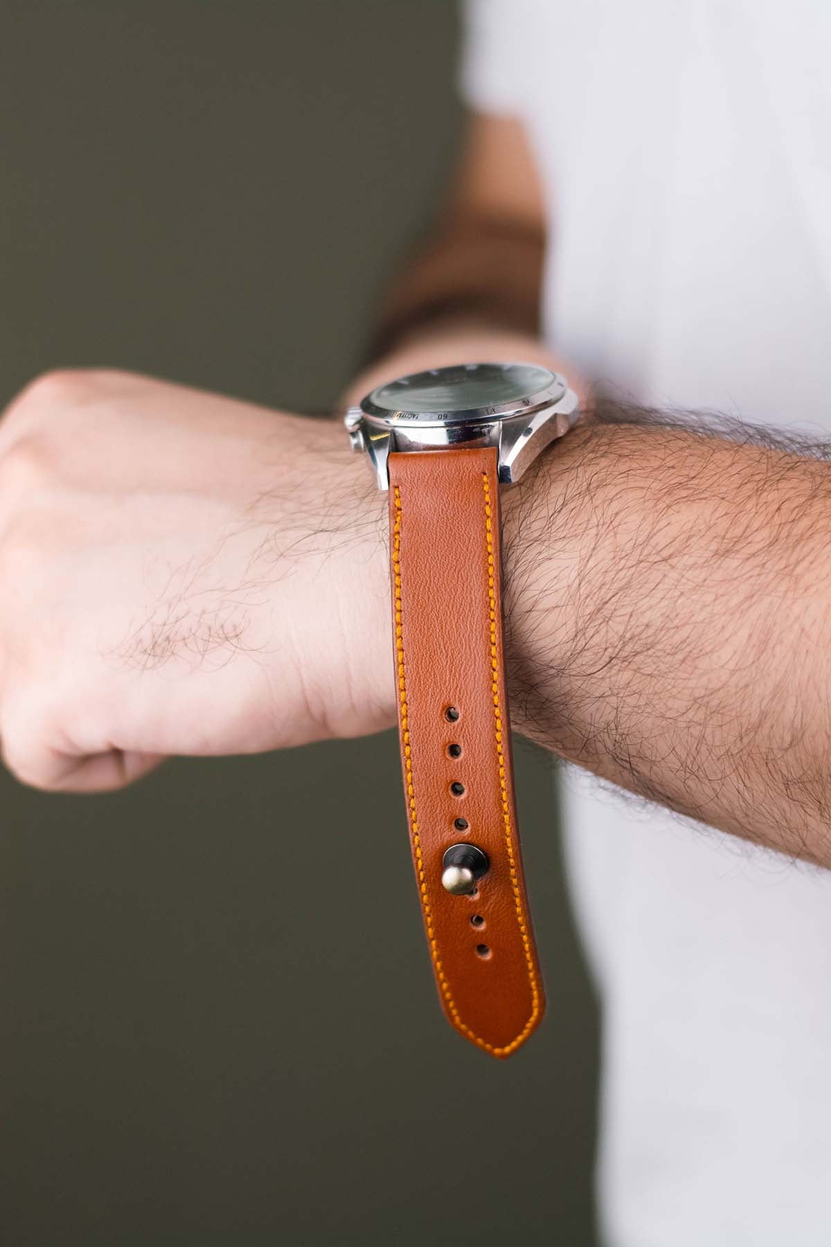 Burnt Sienna Leather Watch Strap  - The Hermoso