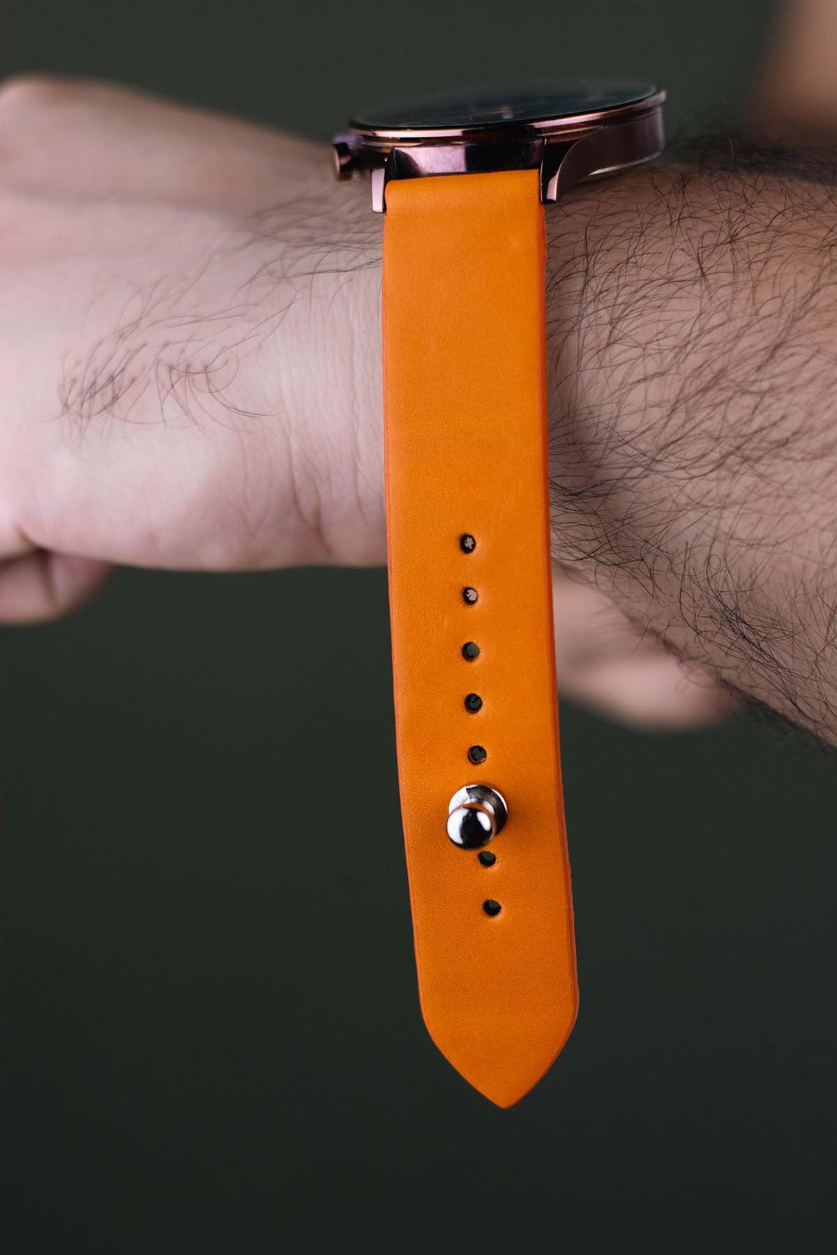Orange Leather Watch Strap  - The Hermoso