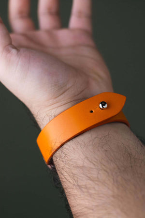 Bracelet Apple Watch Orange - Bracelet en cuir pur
