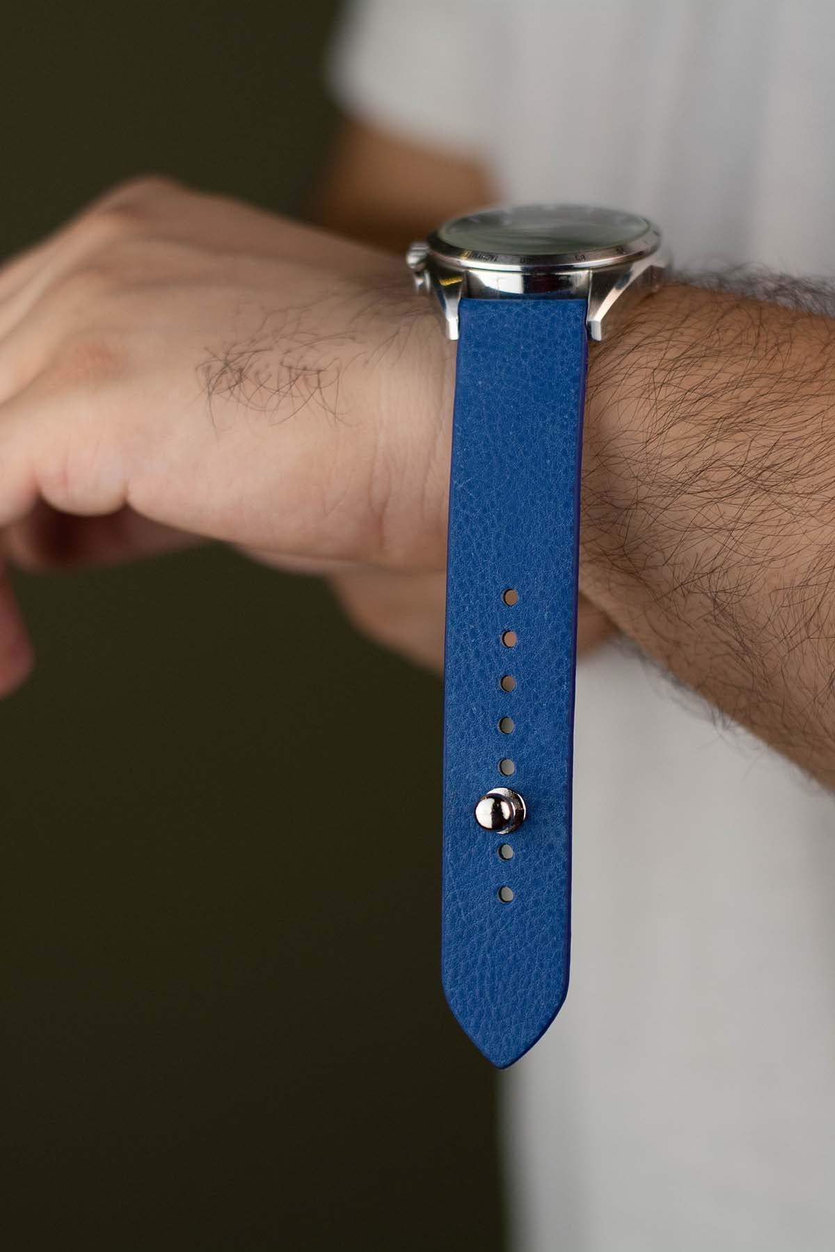 Blue Leather Watch Strap  - The Hermoso