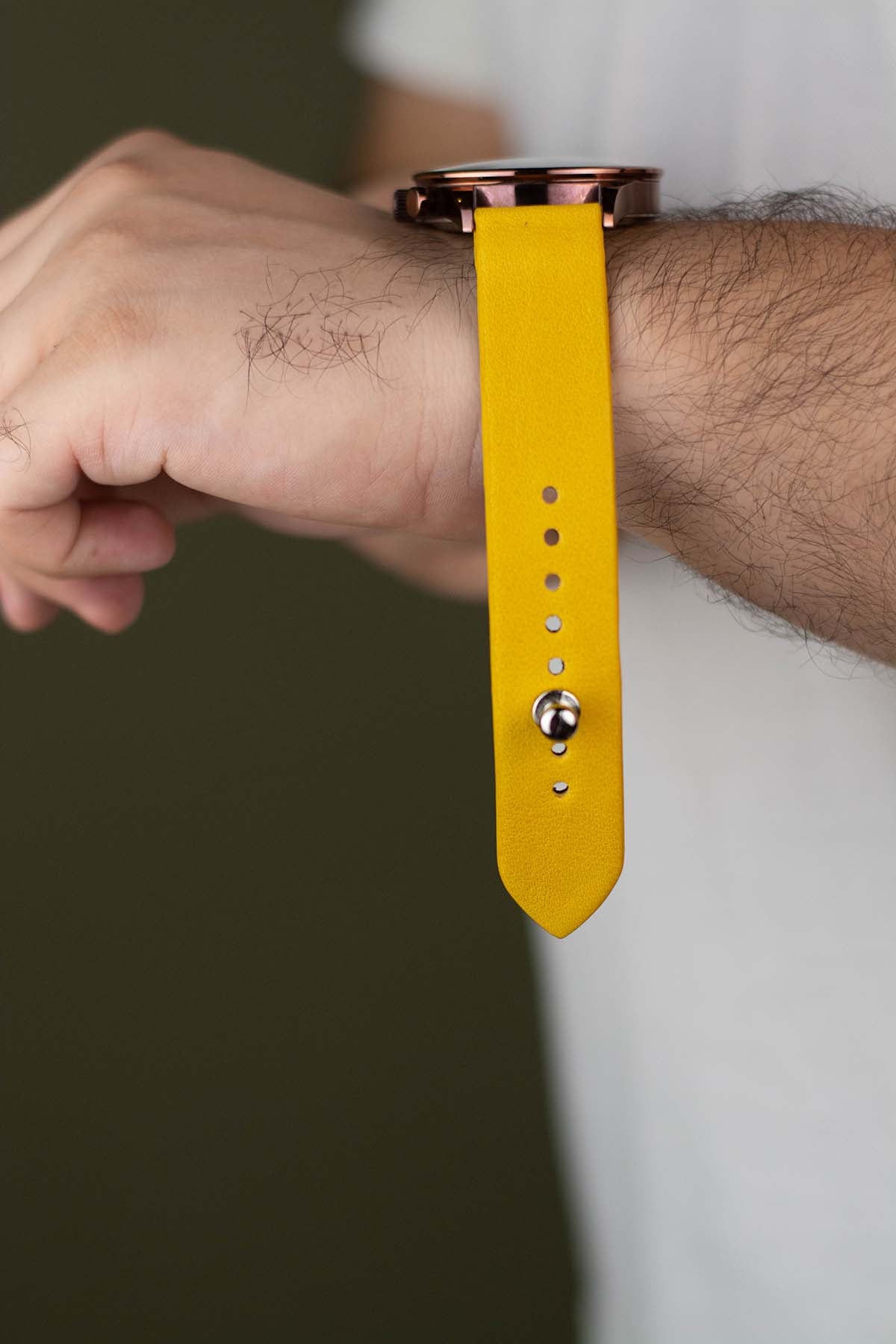 Yellow Leather Watch Strap  - The Hermoso