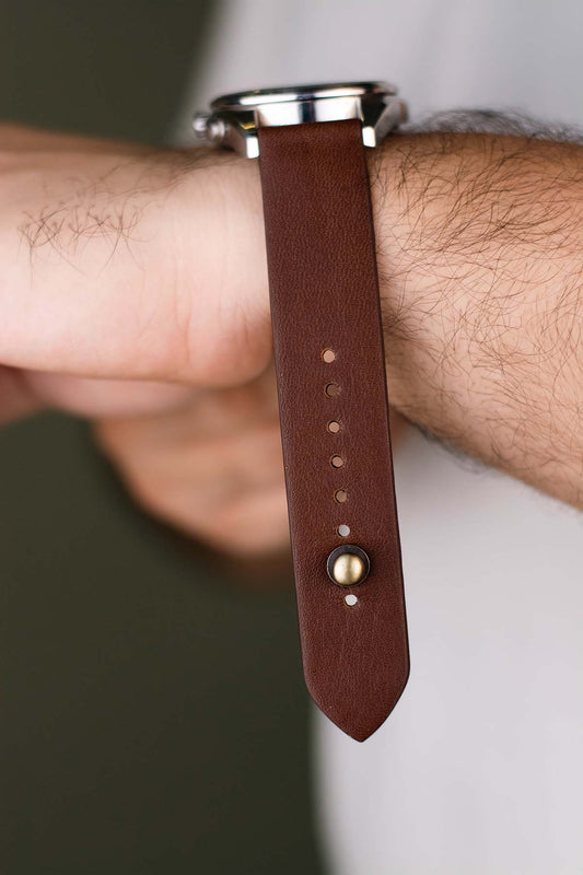 Brown Leather Watch Strap - The Hermoso