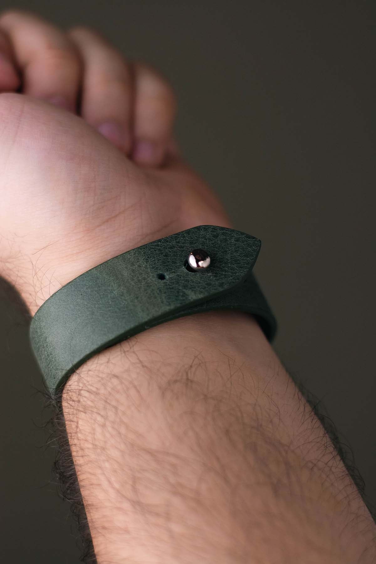 Olive Green Leather Watch Strap - The Hermoso