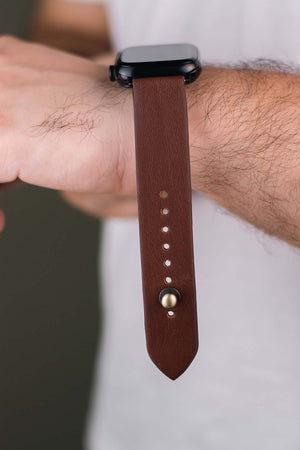 Bracelet Apple Watch Marron - Bracelet Cuir Pur