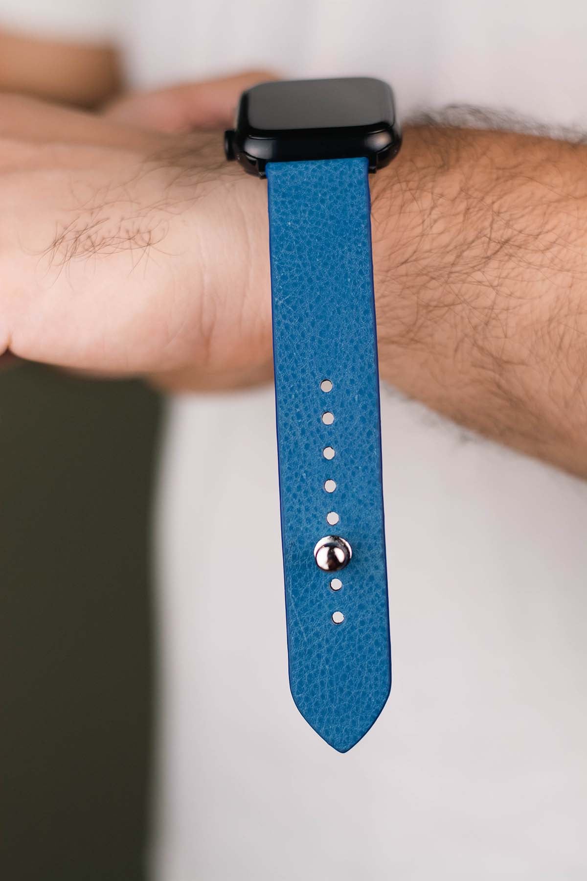 Bracelet Apple Watch Bleu - Bracelet Cuir Pur