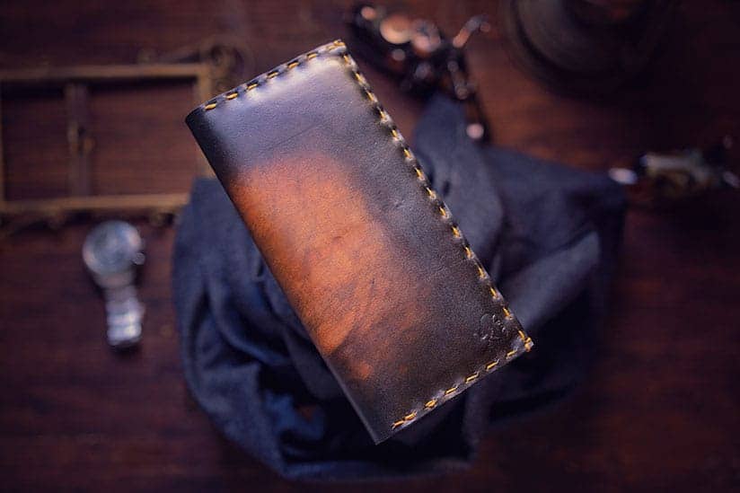 The Jules - Hand-Dyed Patina Leather Long Wallet
