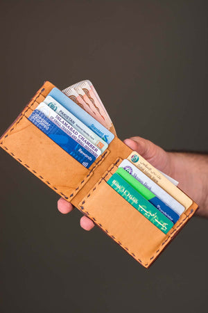 The Elegancia - Ocher Leather Bi-Fold Wallet